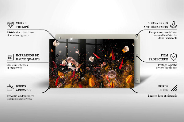 Glass worktop saver Hot spices