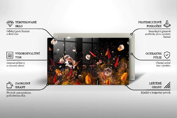 Glass worktop saver Hot spices