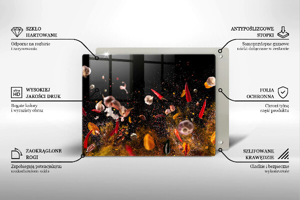 Glass worktop saver Hot spices