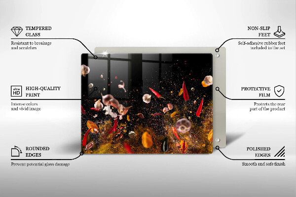 Glass worktop saver Hot spices