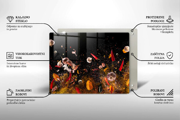 Glass worktop saver Hot spices