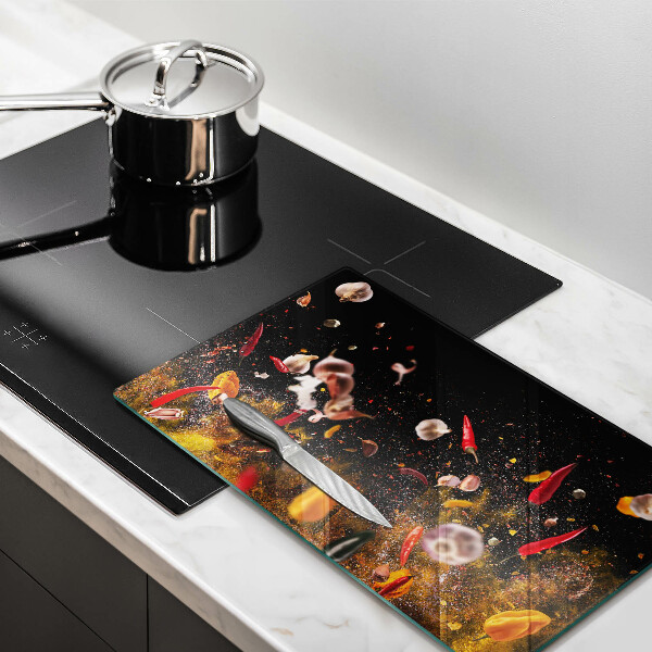 Glass worktop saver Hot spices