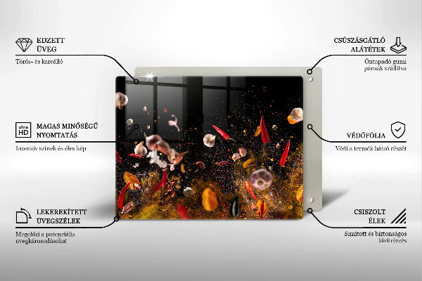 Glass worktop saver Hot spices