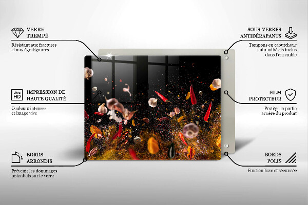 Glass worktop saver Hot spices