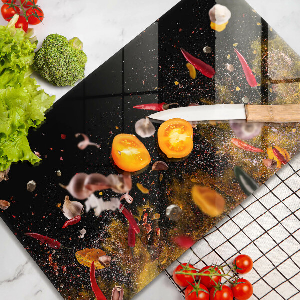 Glass worktop saver Hot spices