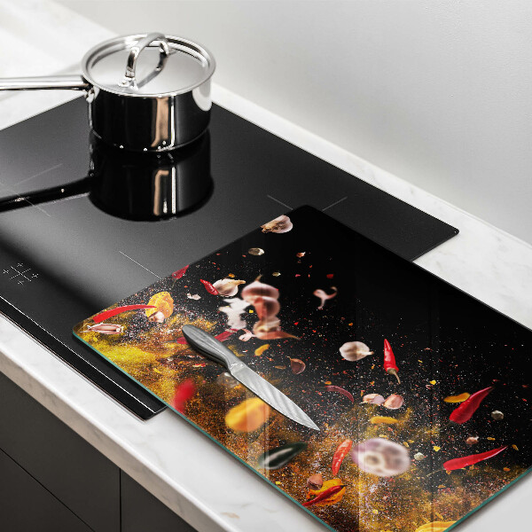 Glass worktop saver Hot spices