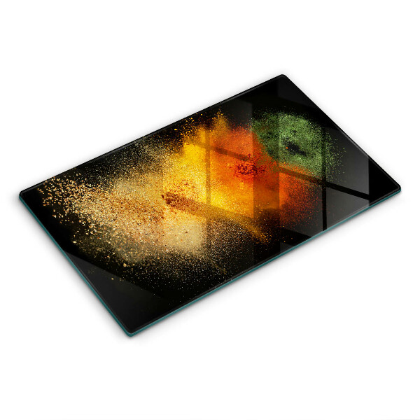 Glass worktop saver Colorful spices