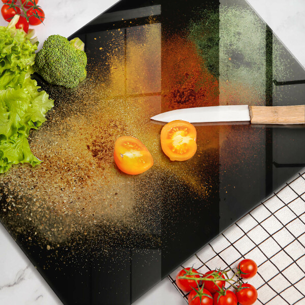 Glass worktop saver Colorful spices