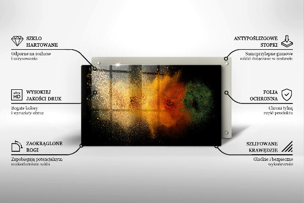 Glass worktop saver Colorful spices