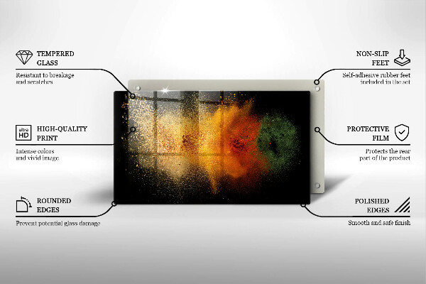 Glass worktop saver Colorful spices