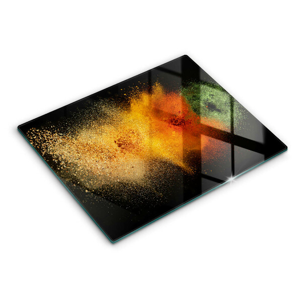 Glass worktop saver Colorful spices