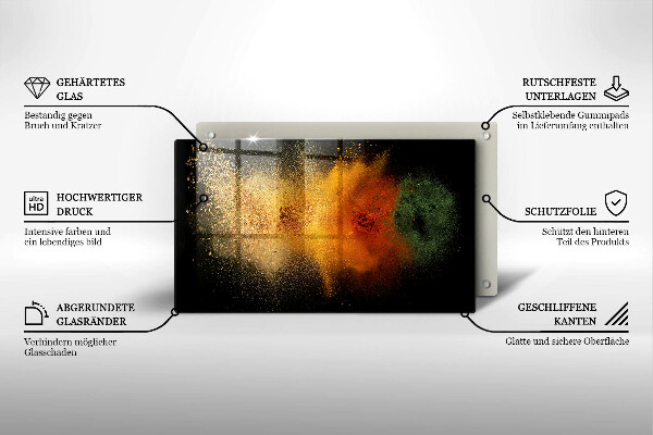 Glass worktop saver Colorful spices