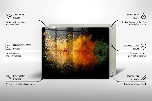 Glass worktop saver Colorful spices