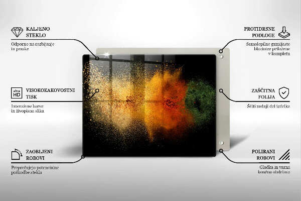 Glass worktop saver Colorful spices