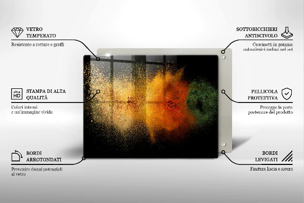 Glass worktop saver Colorful spices