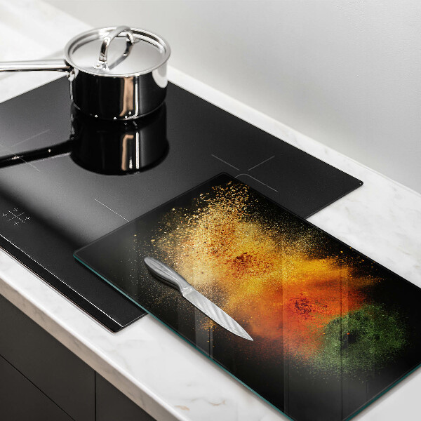 Glass worktop saver Colorful spices