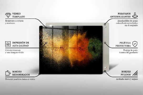 Glass worktop saver Colorful spices