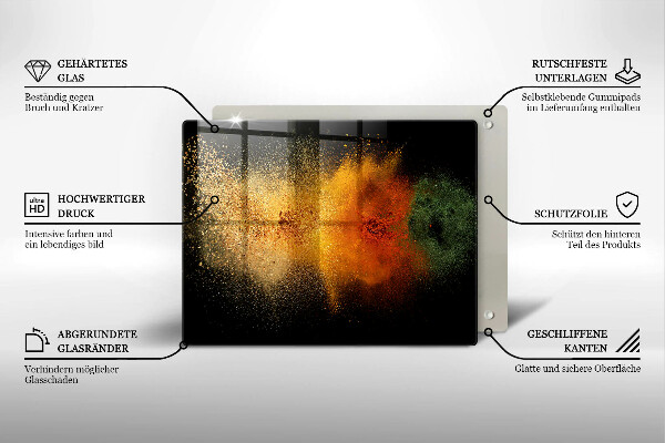 Glass worktop saver Colorful spices