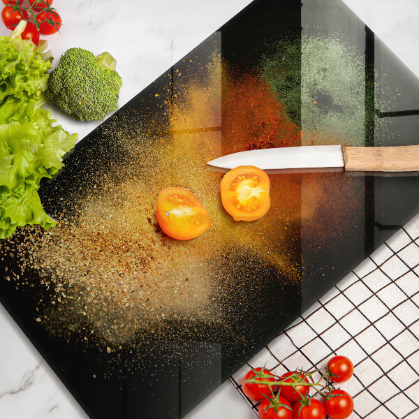 Glass worktop saver Colorful spices