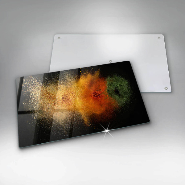 Glass worktop saver Colorful spices