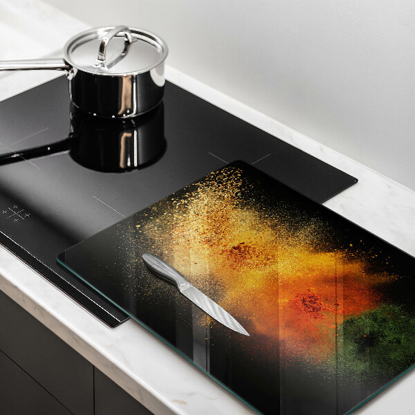 Glass worktop saver Colorful spices