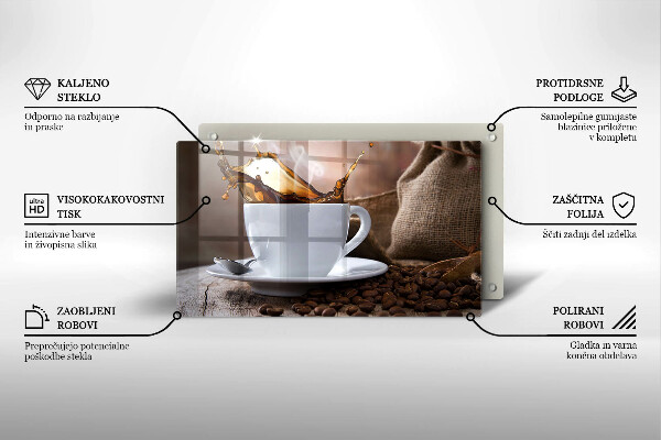 Induction hob protector Cup and coffee beans