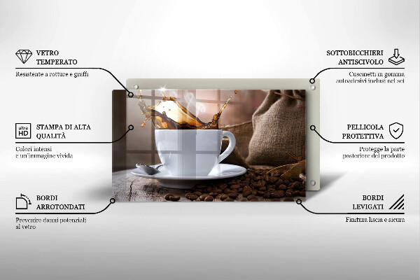 Induction hob protector Cup and coffee beans