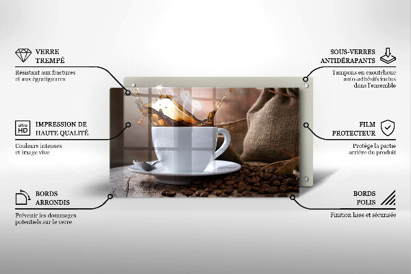 Induction hob protector Cup and coffee beans