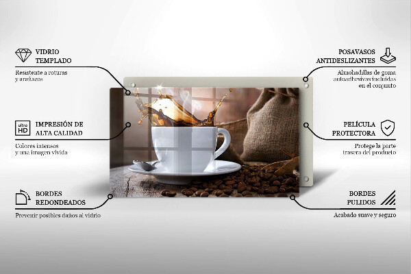 Induction hob protector Cup and coffee beans