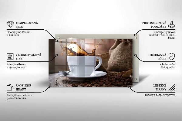 Induction hob protector Cup and coffee beans