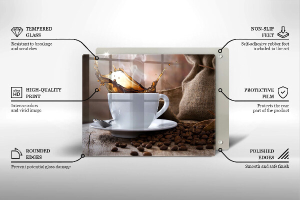 Induction hob protector Cup and coffee beans