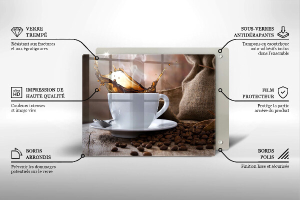 Induction hob protector Cup and coffee beans