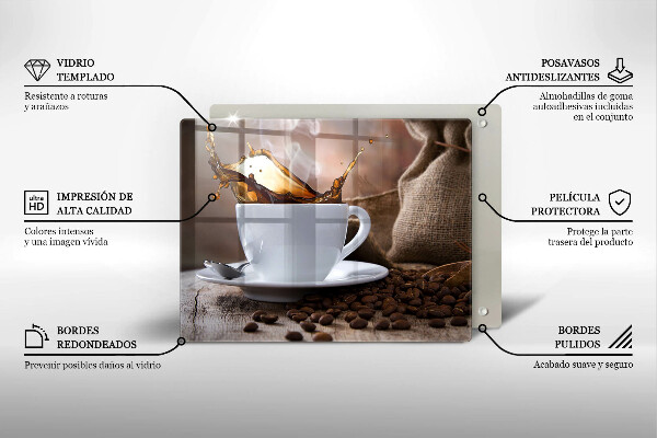 Induction hob protector Cup and coffee beans