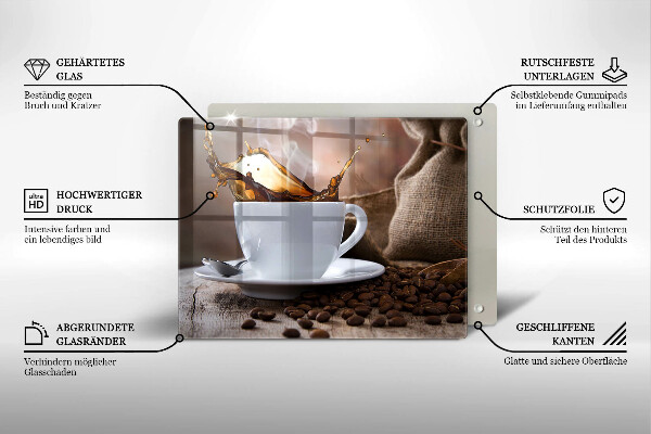 Induction hob protector Cup and coffee beans