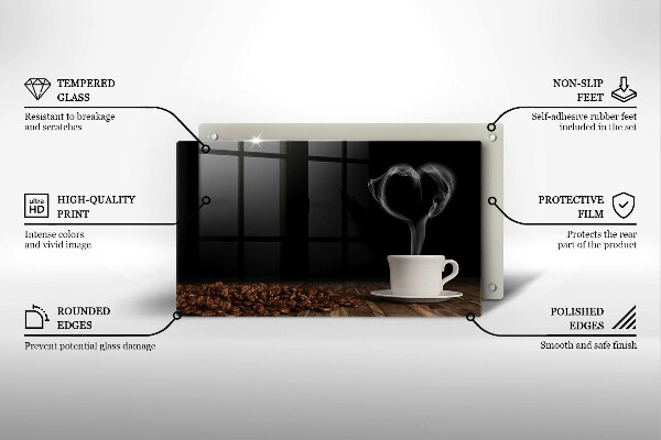 Induction hob protector Coffee cup heart