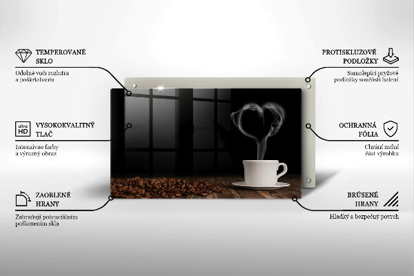 Induction hob protector Coffee cup heart