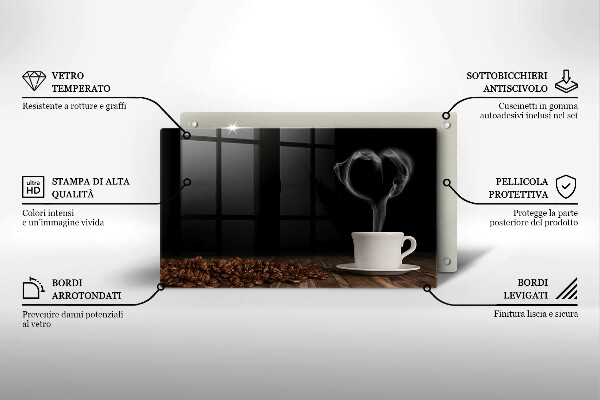 Induction hob protector Coffee cup heart
