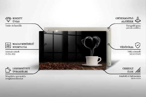 Induction hob protector Coffee cup heart