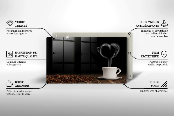 Induction hob protector Coffee cup heart