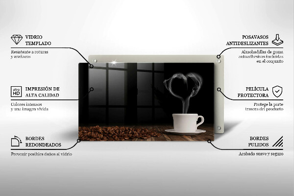 Induction hob protector Coffee cup heart