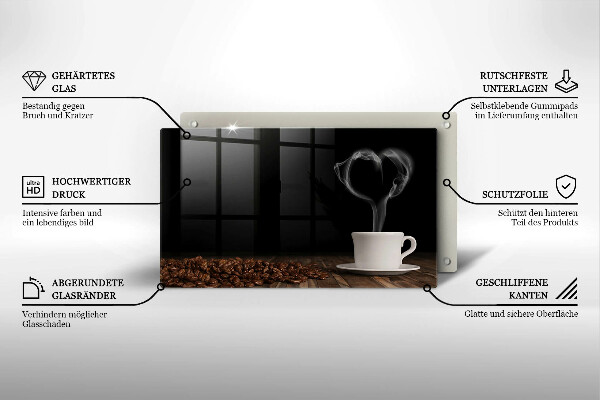 Induction hob protector Coffee cup heart