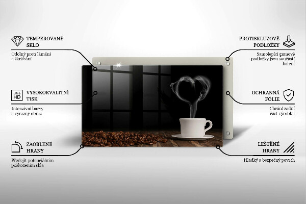 Induction hob protector Coffee cup heart