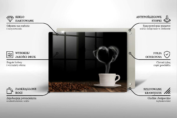 Induction hob protector Coffee cup heart