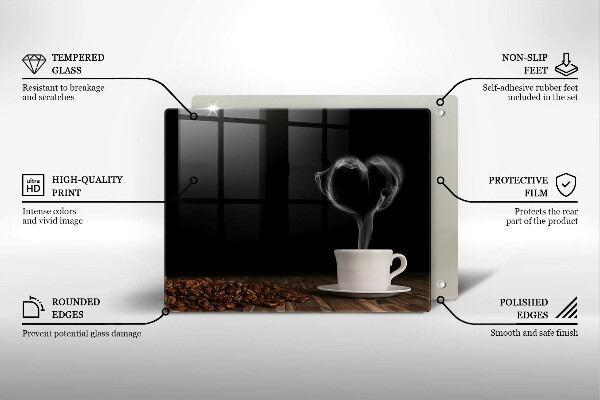 Induction hob protector Coffee cup heart