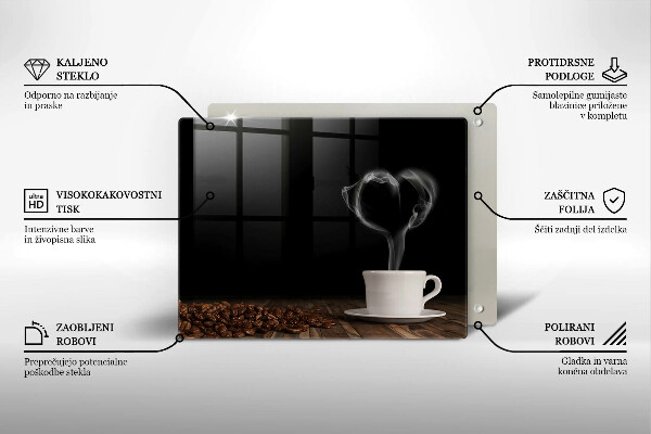 Induction hob protector Coffee cup heart