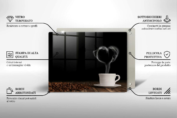 Induction hob protector Coffee cup heart