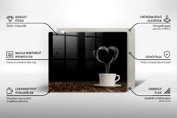 Induction hob protector Coffee cup heart