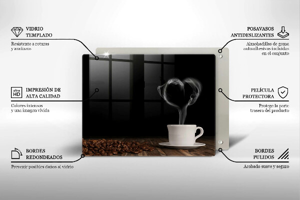 Induction hob protector Coffee cup heart