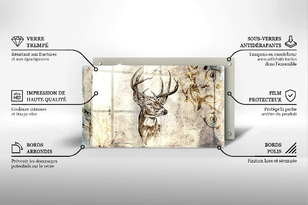 Induction hob protector Illustration deer animal