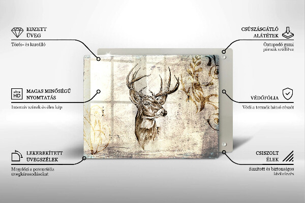 Induction hob protector Illustration deer animal